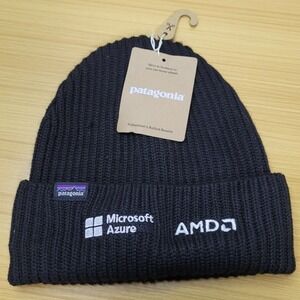 Patagonia Beanie Hat Microsoft Azure AMD Black One Size
